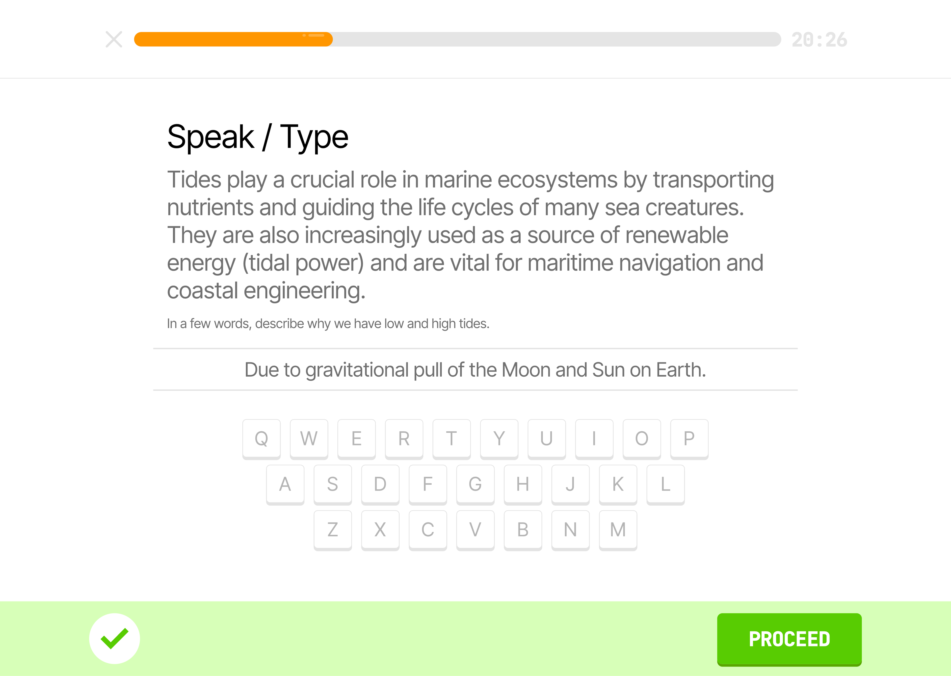 Ninchi Speak/Type learning interface